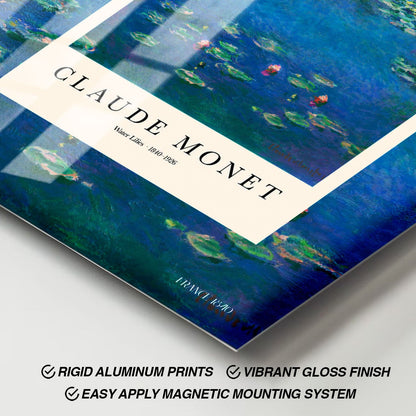 Wes Co Gallery Metal Poster Water Lilies Profile by Claude Monet 11" x 17" Home Goods - Artist Edge to edge Metal Art Print