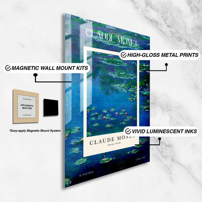 Wes Co Gallery Metal Poster Water Lilies Profile by Claude Monet 24" x 36" Home Goods - Artist Edge to edge Metal Art Print