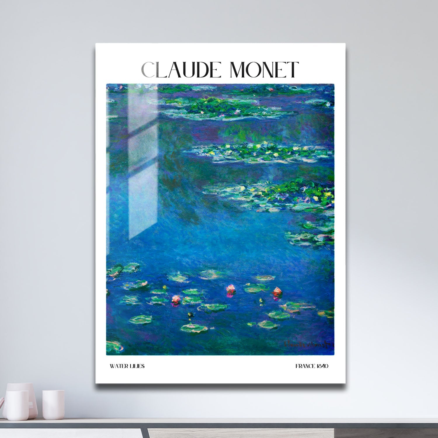 Wes Co Gallery Metal Poster Water Lilies by Claude Monet 11" x 17" Home Goods - Artist Edge to edge Metal Art Print