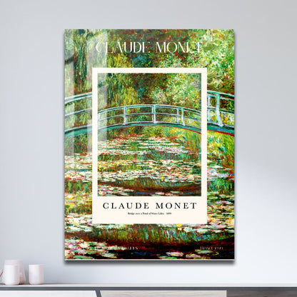 Wes Co Gallery Metal Poster Bridge Over A Pond Of Water Lilies Profile by Claude Monet 11" x 17" Home Goods - Artist Edge to edge Metal Art Print