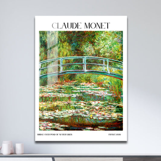 Wes Co Gallery Metal Poster Bridge Over A Pond Of Water Lilies by Claude Monet 11" x 17" Home Goods - Artist Edge to edge Metal Art Print