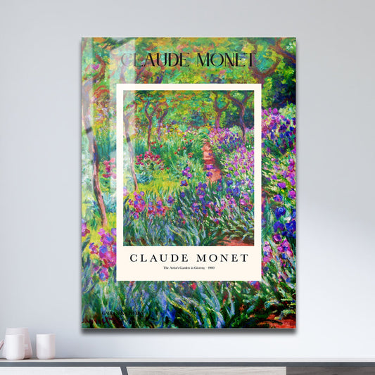 Wes Co Gallery Metal Poster Garden In Giverny Profile by Claude Monet 11" x 17" Home Goods - Artist Edge to edge Metal Art Print