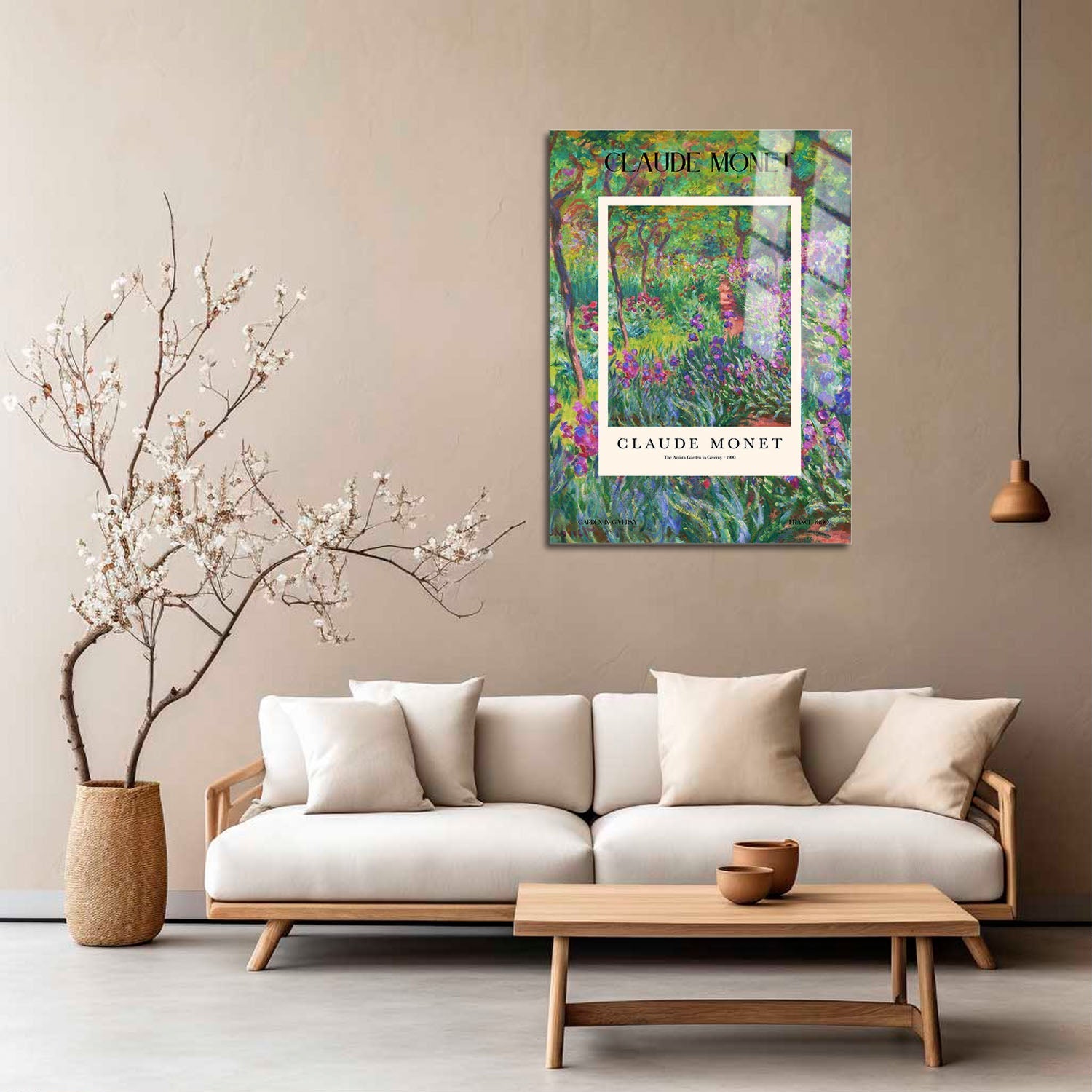 Wes Co Gallery Metal Poster Garden In Giverny Profile by Claude Monet 5" x 7" Home Goods - Artist Edge to edge Metal Art Print