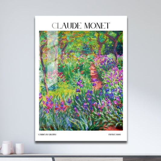 Wes Co Gallery Metal Poster Garden In Giverny by Claude Monet 11" x 17" Home Goods - Artist Edge to edge Metal Art Print