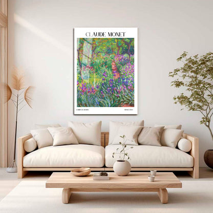 Wes Co Gallery Metal Poster Garden In Giverny by Claude Monet 16" x 24" Home Goods - Artist Edge to edge Metal Art Print