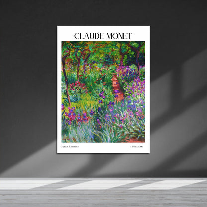 Wes Co Gallery Metal Poster Garden In Giverny by Claude Monet 16" x 24" Home Goods - Artist Edge to edge Metal Art Print