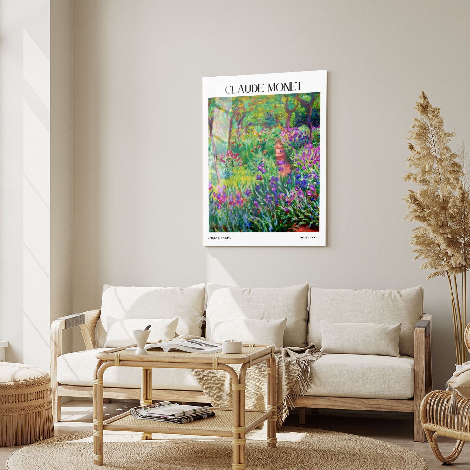 Wes Co Gallery Metal Poster Garden In Giverny by Claude Monet 5" x 7" Home Goods - Artist Edge to edge Metal Art Print