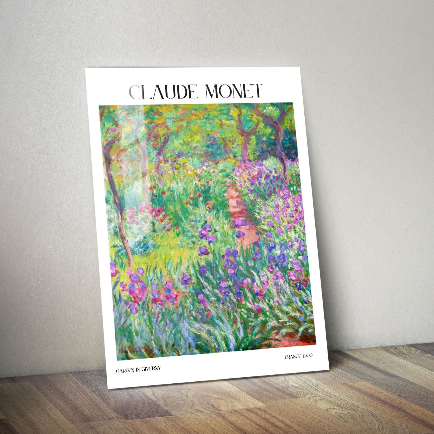 Wes Co Gallery Metal Poster Garden In Giverny by Claude Monet 11" x 14" Home Goods - Artist Edge to edge Metal Art Print