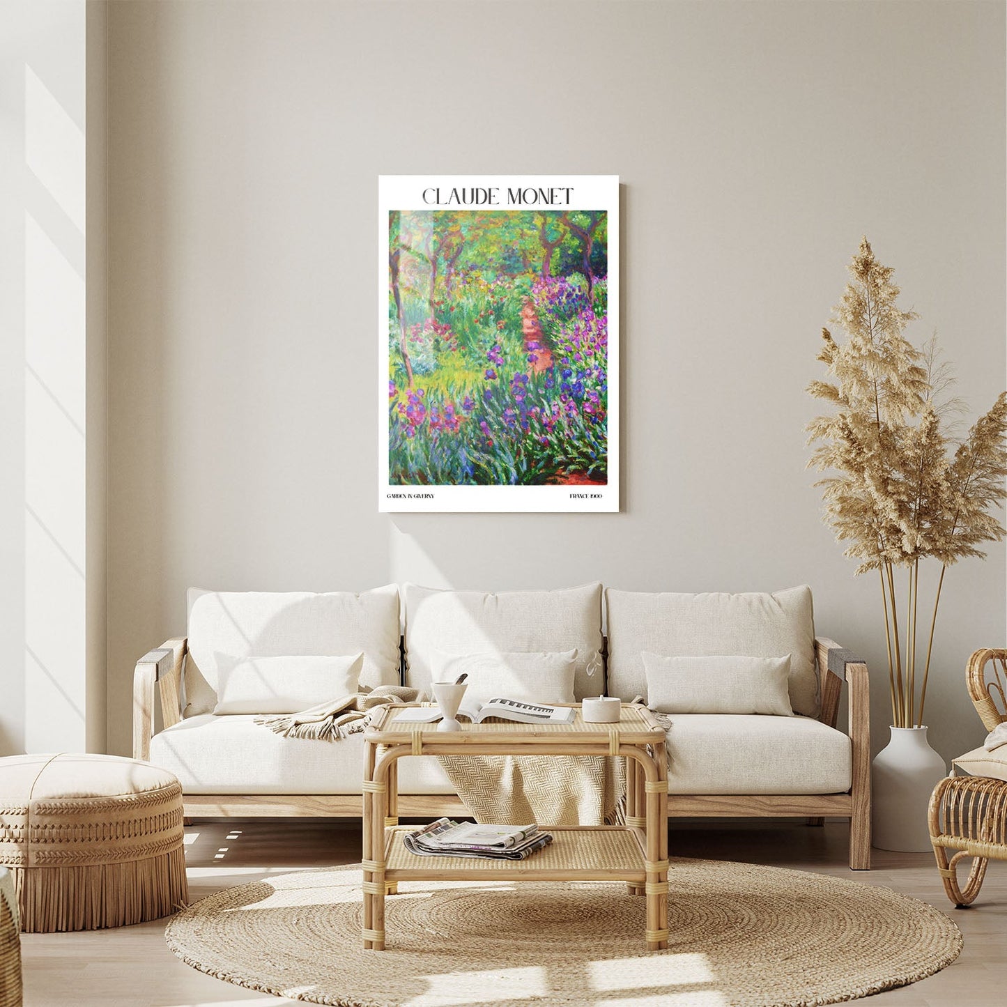 Wes Co Gallery Metal Poster Garden In Giverny by Claude Monet 11" x 14" Home Goods - Artist Edge to edge Metal Art Print