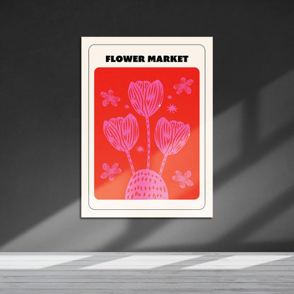 Wes Co Gallery Metal Poster Flower Market 16" x 24" Home Goods - Illustrations Edge to edge Metal Art Print