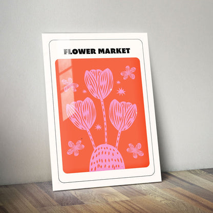 Wes Co Gallery Metal Poster Flower Market 11" x 14" Home Goods - Illustrations Edge to edge Metal Art Print