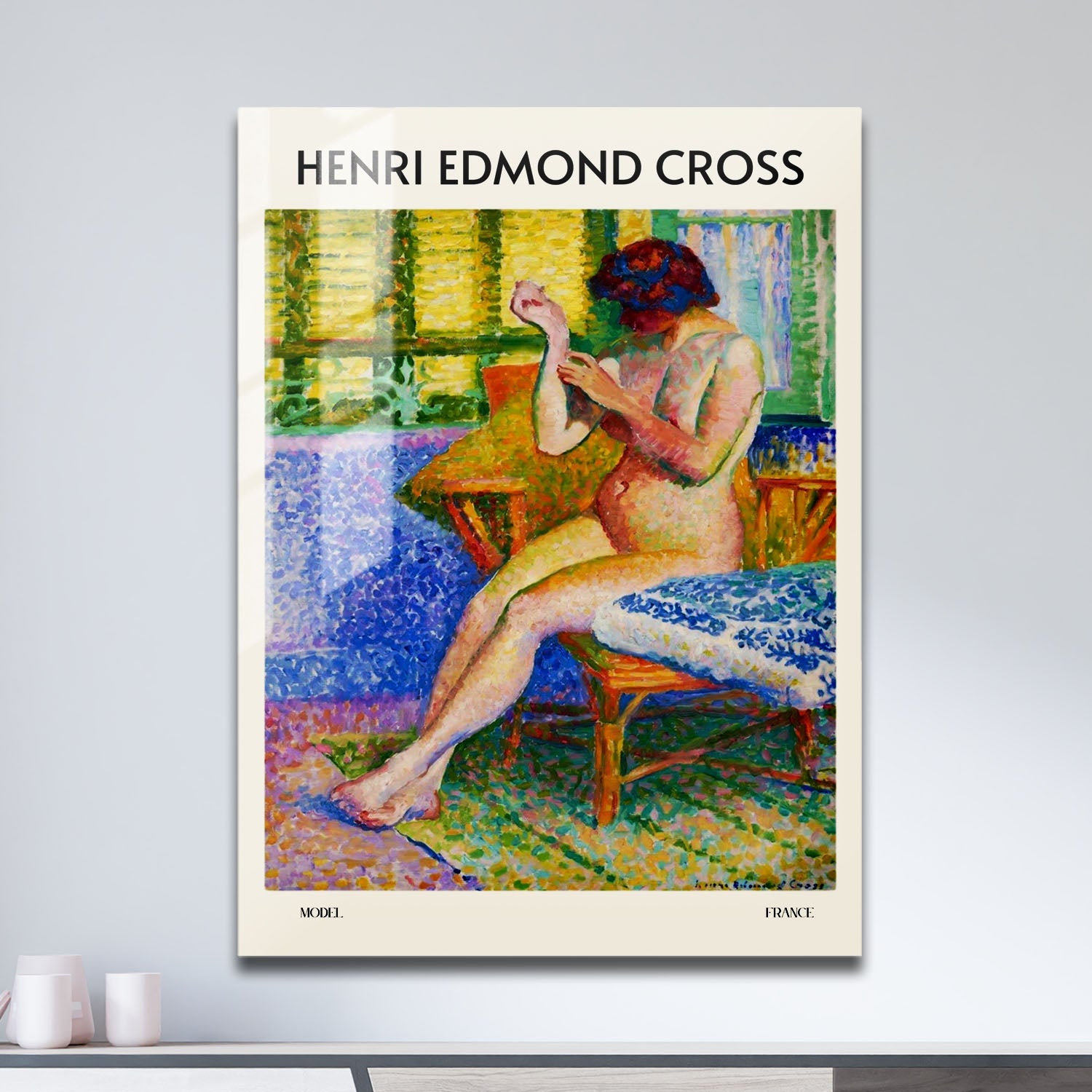 Wes Co Gallery Metal Poster Model by Henri-Edmond Cross 11" x 17" Home Goods - Artist Edge to edge Metal Art Print