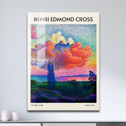 Wes Co Gallery Metal Poster The Pink Cloud by Henri-Edmond Cross 11" x 17" Home Goods - Artist Edge to edge Metal Art Print