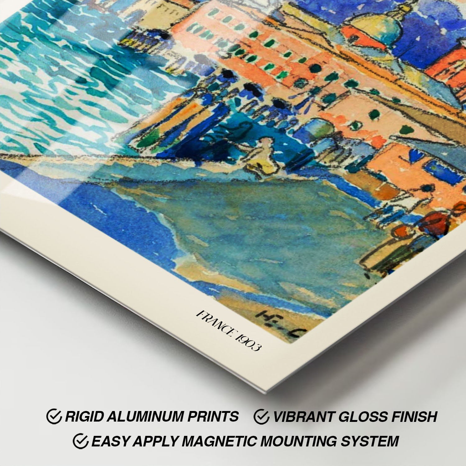 Wes Co Gallery Metal Poster Venice by Henri-Edmond Cross 11" x 17" Home Goods - Artist Edge to edge Metal Art Print