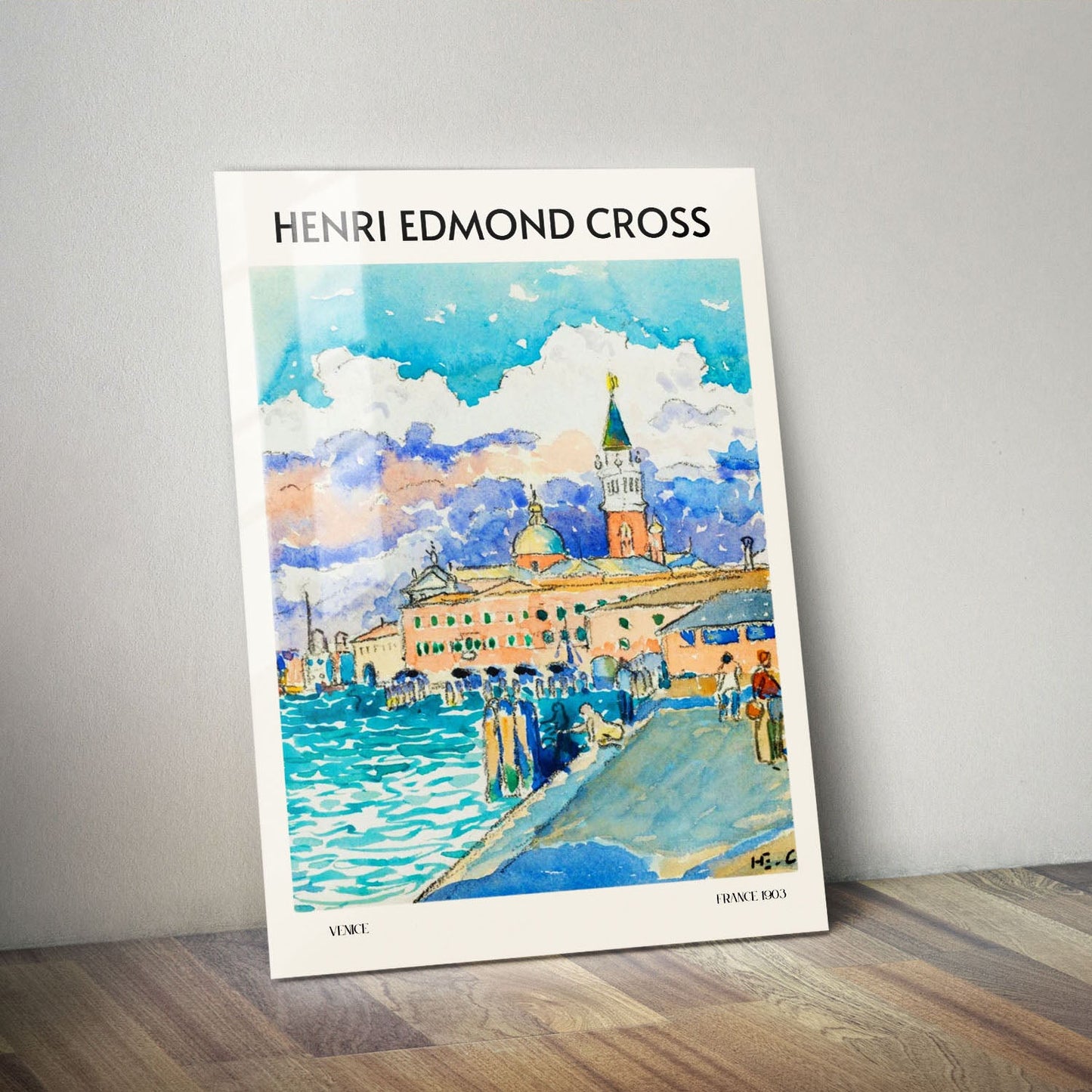 Wes Co Gallery Metal Poster Venice by Henri-Edmond Cross 11" x 14" Home Goods - Artist Edge to edge Metal Art Print