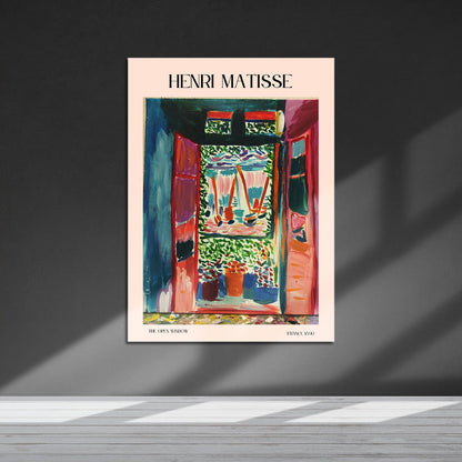 Wes Co Gallery Metal Poster The Open Window by Henri Matisse 16" x 24" Home Goods - Artist Edge to edge Metal Art Print