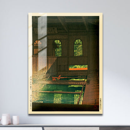 Wes Co Gallery Metal Poster Joshu Hoshi Onsen by Kawase Hasui 11" x 17" Home Goods - Artist Edge to edge Metal Art Print