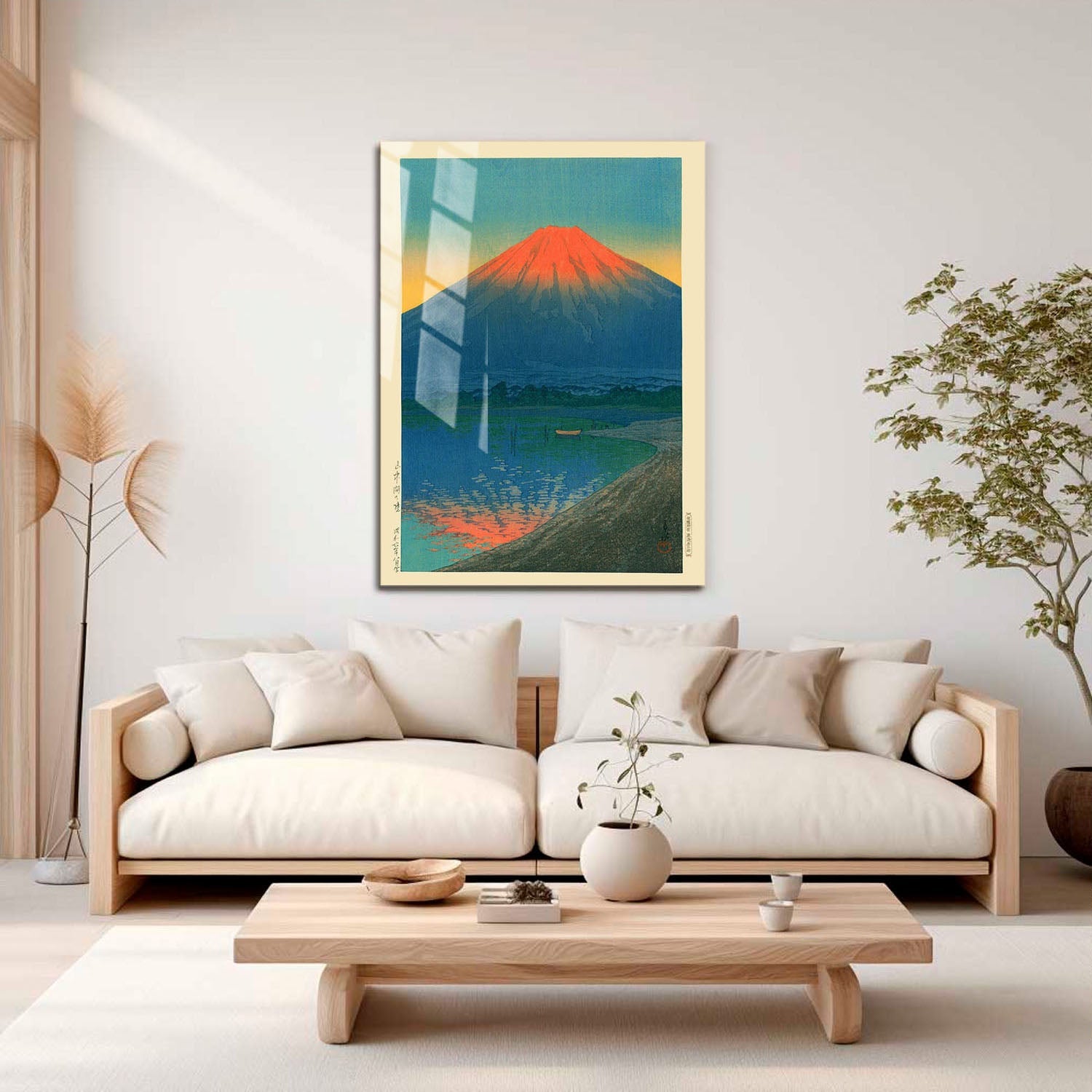 Wes Co Gallery Metal Poster Lake Yamanaka and Mt Fuji by Kawase Hasui 16" x 24" Home Goods - Artist Edge to edge Metal Art Print