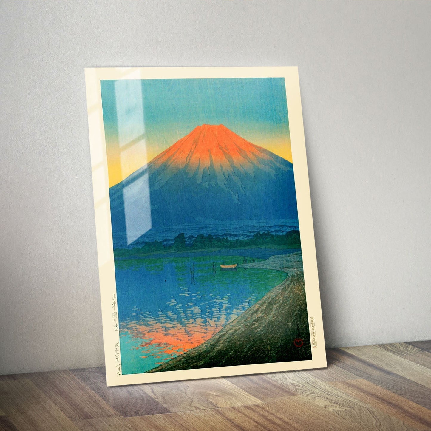 Wes Co Gallery Metal Poster Lake Yamanaka and Mt Fuji by Kawase Hasui 11" x 14" Home Goods - Artist Edge to edge Metal Art Print