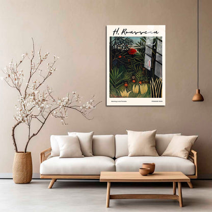 Wes Co Gallery Metal Poster Monkeys And Parrots by Henri Rousseau 5" x 7" Home Goods - Artist Edge to edge Metal Art Print