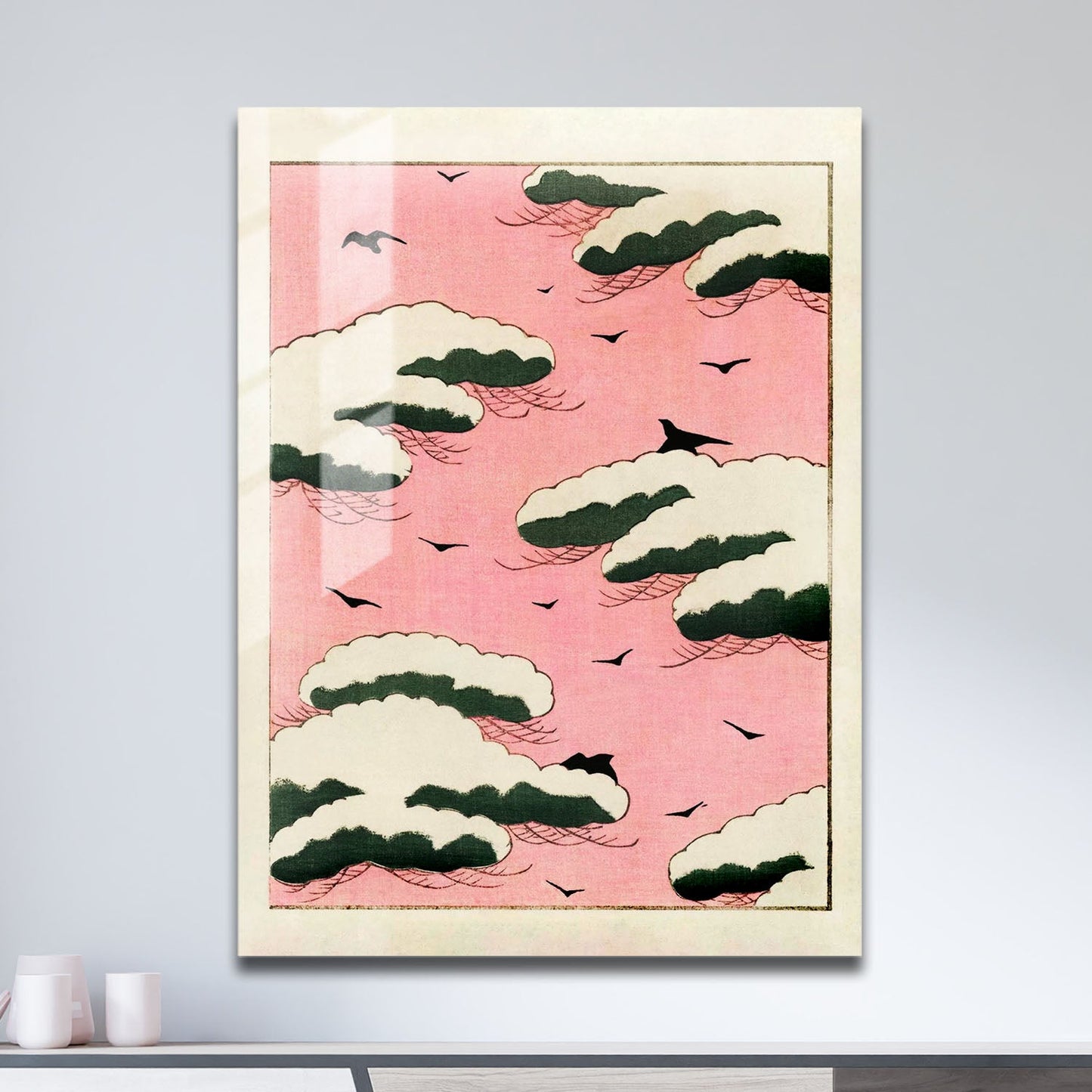 Wes Co Gallery Metal Poster Pink Sky From Bijutsu Sekai by Watanabe Seitei 11" x 17" Home Goods - Artist Edge to edge Metal Art Print