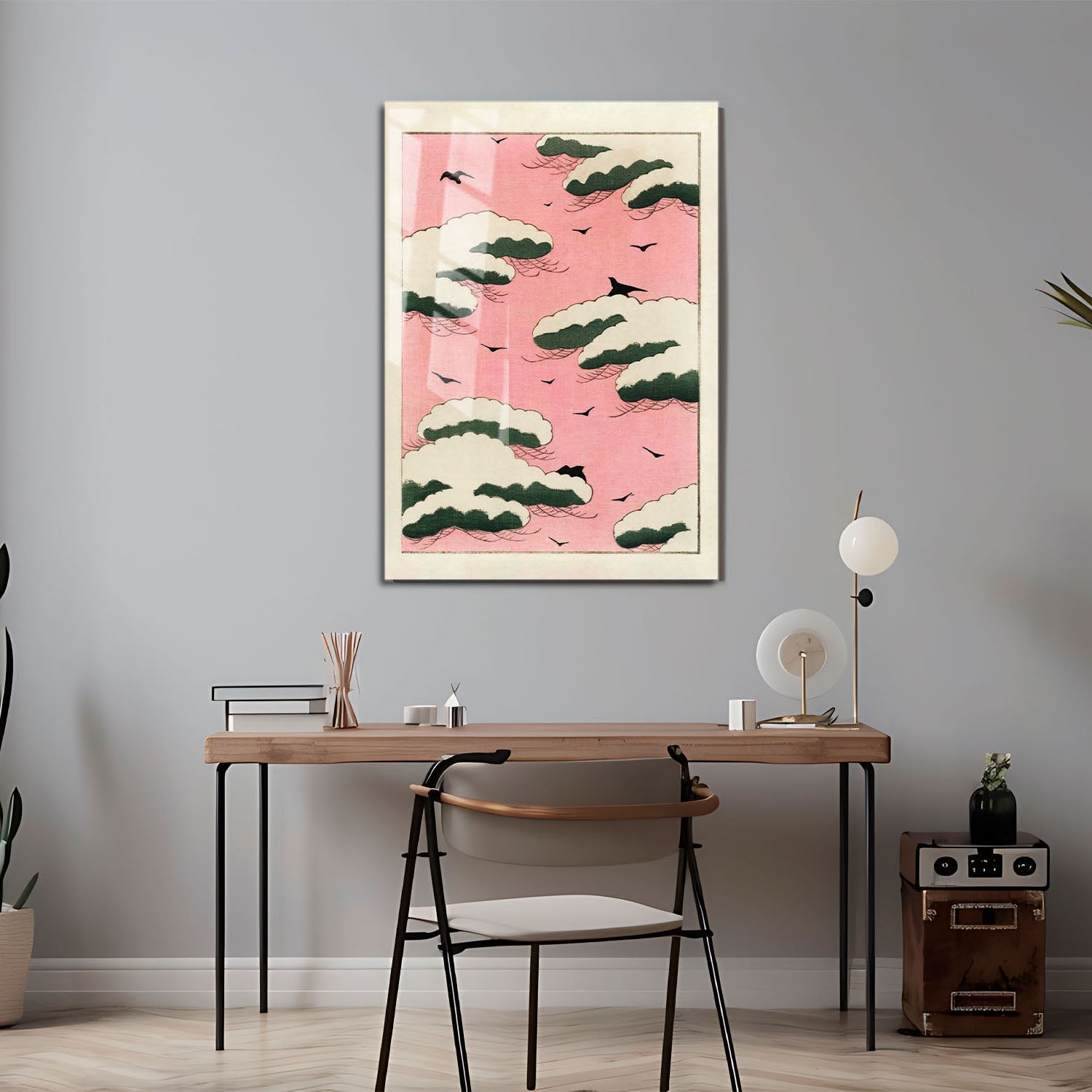 Wes Co Gallery Metal Poster Pink Sky From Bijutsu Sekai by Watanabe Seitei 24" x 36" Home Goods - Artist Edge to edge Metal Art Print