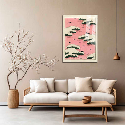 Wes Co Gallery Metal Poster Pink Sky From Bijutsu Sekai by Watanabe Seitei 5" x 7" Home Goods - Artist Edge to edge Metal Art Print