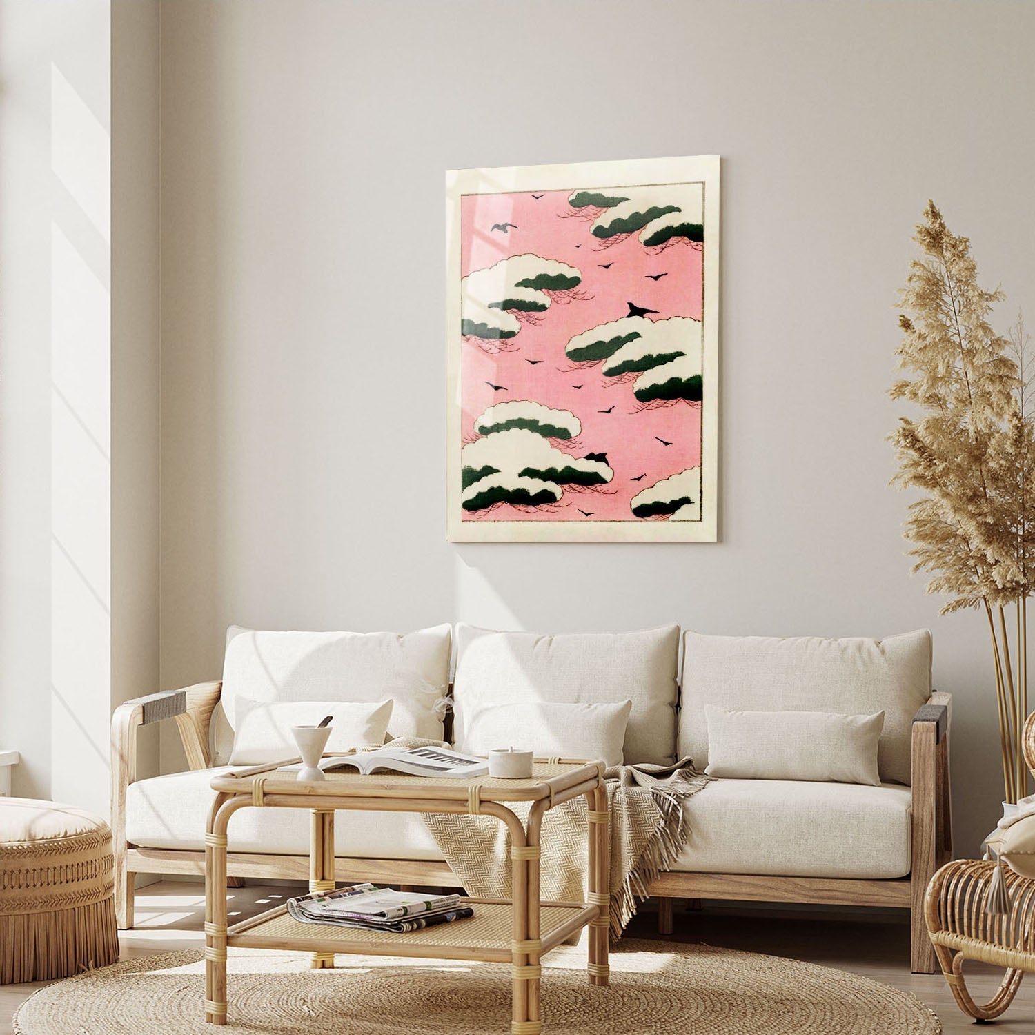 Wes Co Gallery Metal Poster Pink Sky From Bijutsu Sekai by Watanabe Seitei 5" x 7" Home Goods - Artist Edge to edge Metal Art Print