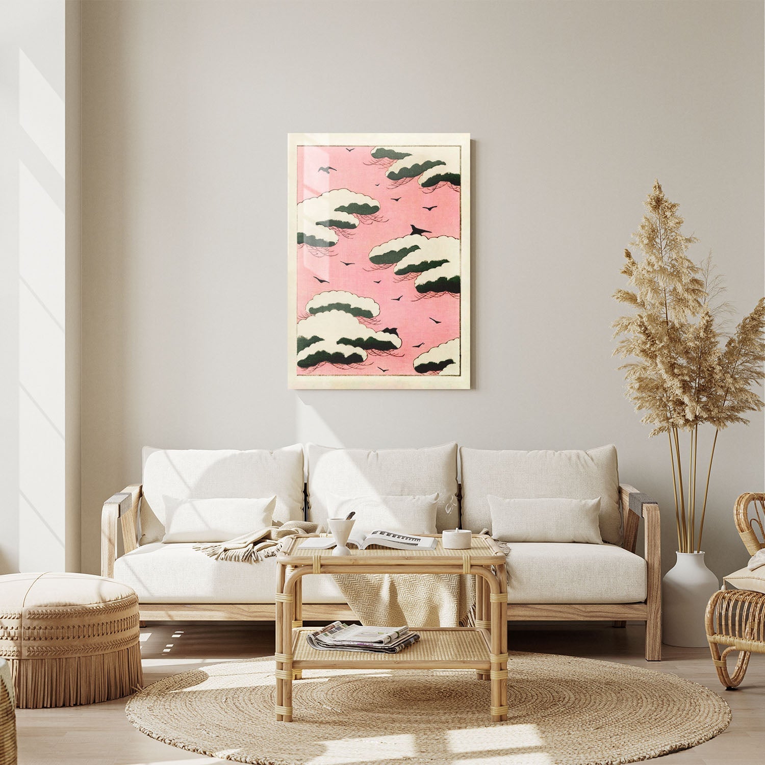 Wes Co Gallery Metal Poster Pink Sky From Bijutsu Sekai by Watanabe Seitei 11" x 14" Home Goods - Artist Edge to edge Metal Art Print