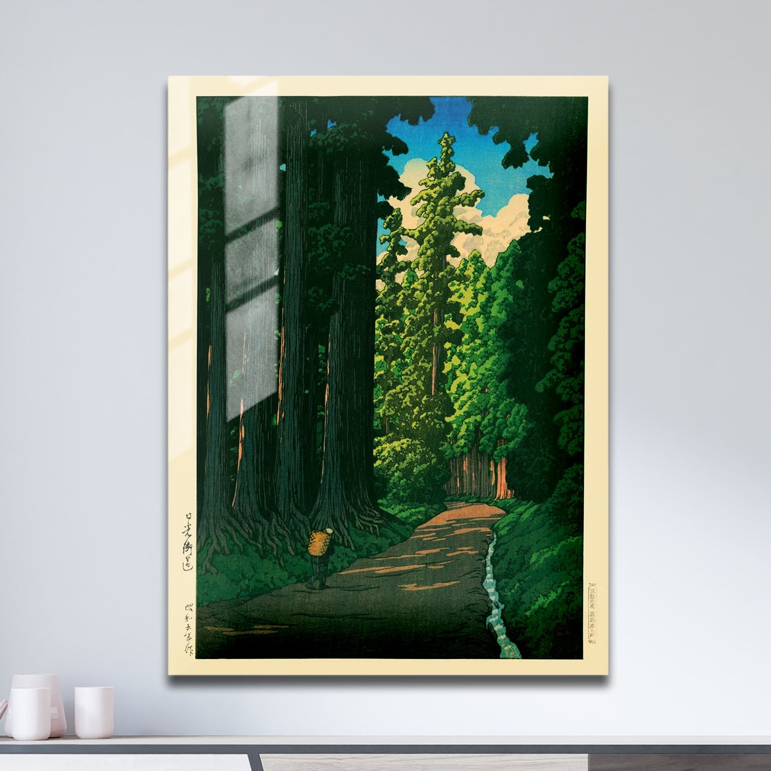 Wes Co Gallery Metal Poster Road To Nikko by Kawase Hasui 11" x 17" Home Goods - Artist Edge to edge Metal Art Print