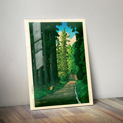 Wes Co Gallery Metal Poster Road To Nikko by Kawase Hasui 11" x 14" Home Goods - Artist Edge to edge Metal Art Print