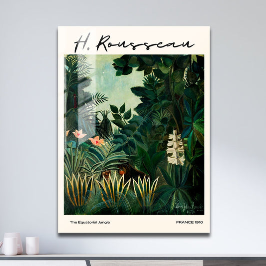 Wes Co Gallery Metal Poster The Equatorial Jungle by Henri Rousseau 11" x 17" Home Goods - Artist Edge to edge Metal Art Print