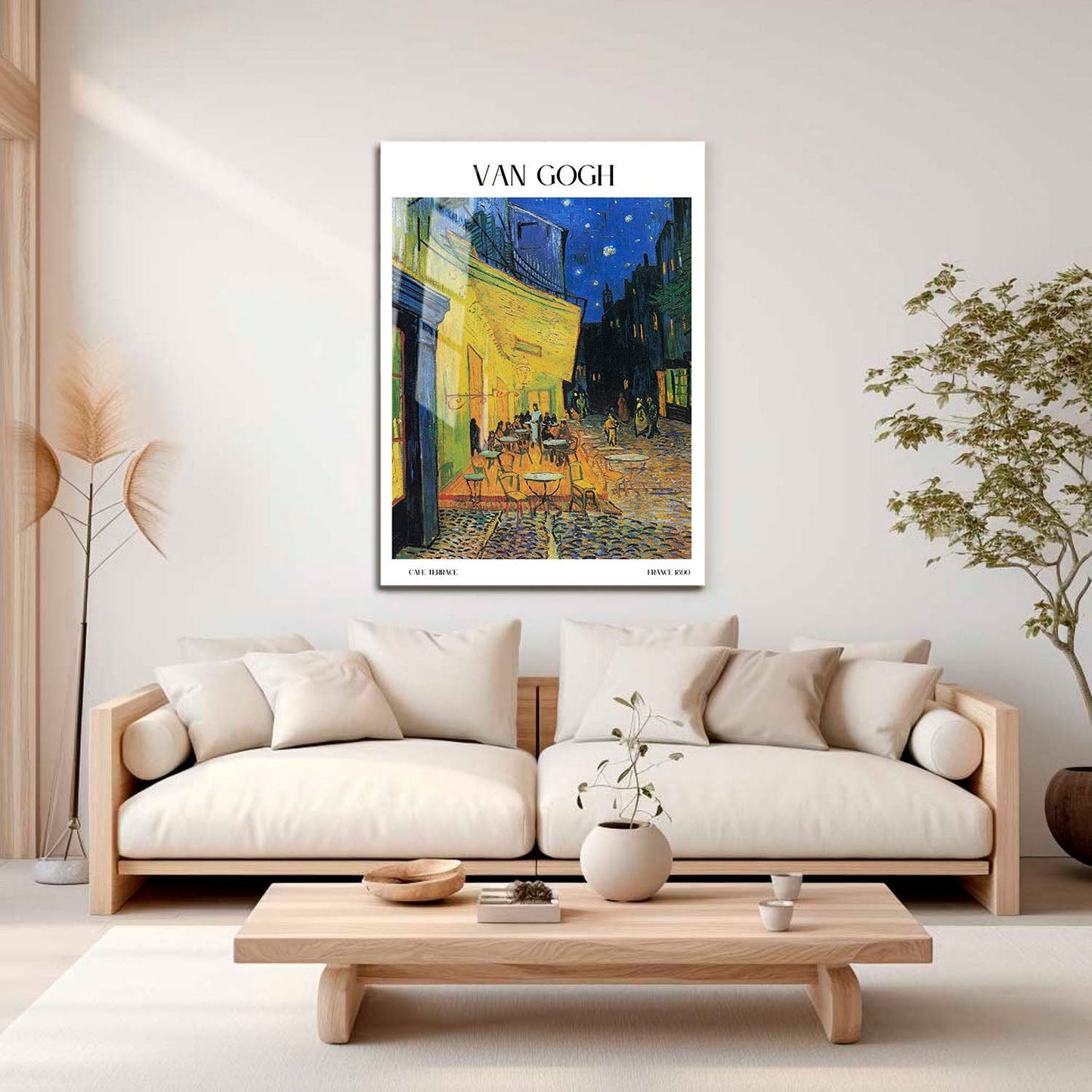 Wes Co Gallery Metal Poster Cafe Terrace by Van Gogh 16" x 24" Home Goods - Artist Edge to edge Metal Art Print