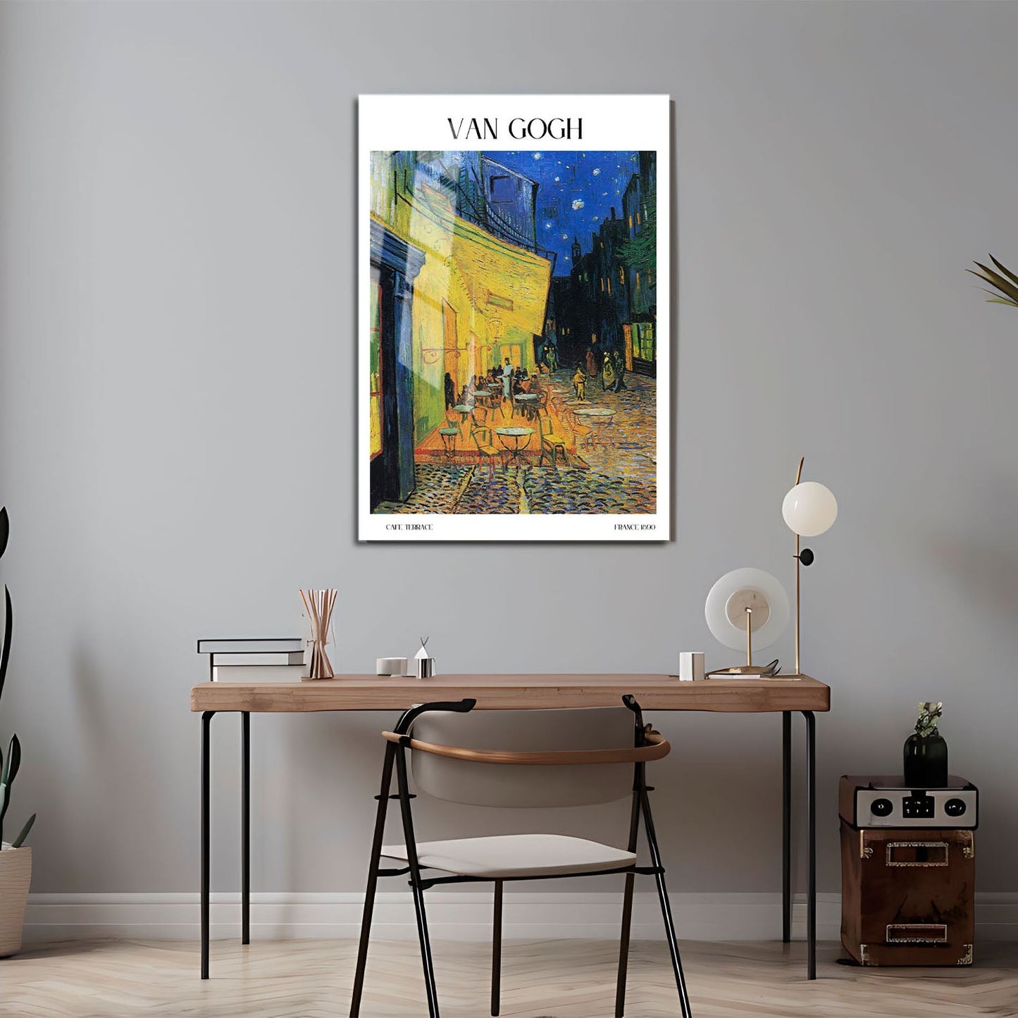 Wes Co Gallery Metal Poster Cafe Terrace by Van Gogh 24" x 36" Home Goods - Artist Edge to edge Metal Art Print