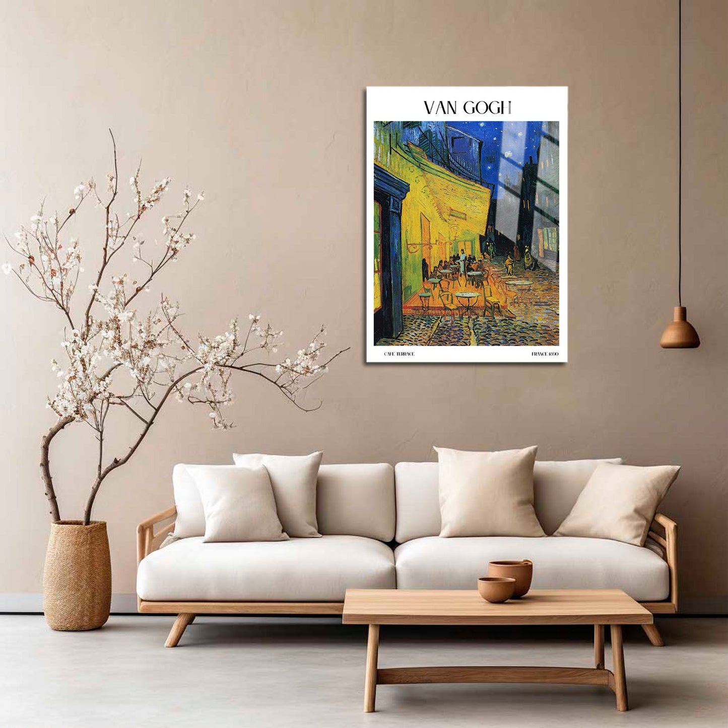 Wes Co Gallery Metal Poster Cafe Terrace by Van Gogh 5" x 7" Home Goods - Artist Edge to edge Metal Art Print