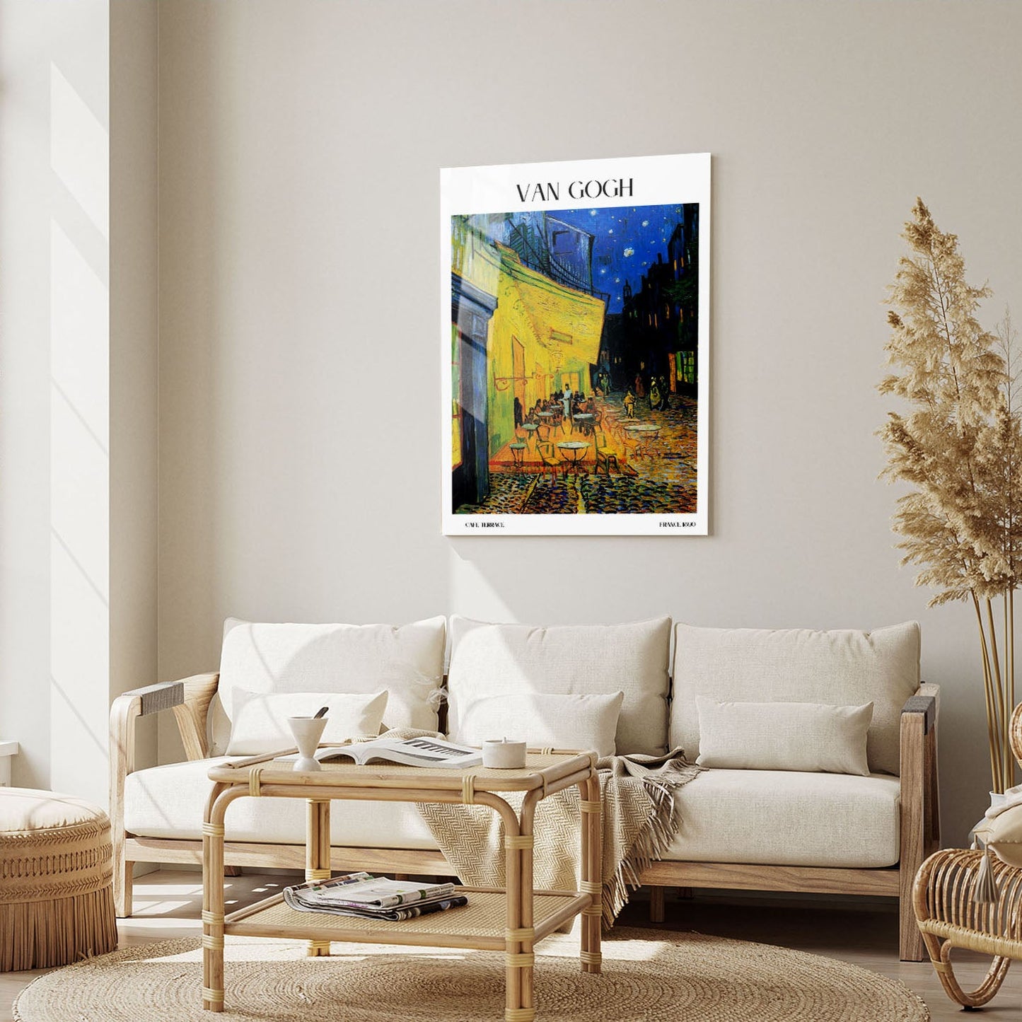 Wes Co Gallery Metal Poster Cafe Terrace by Van Gogh 5" x 7" Home Goods - Artist Edge to edge Metal Art Print