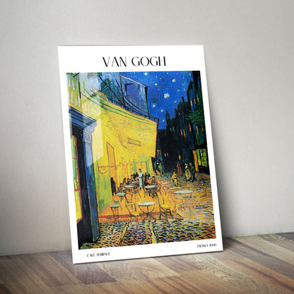 Wes Co Gallery Metal Poster Cafe Terrace by Van Gogh 11" x 14" Home Goods - Artist Edge to edge Metal Art Print