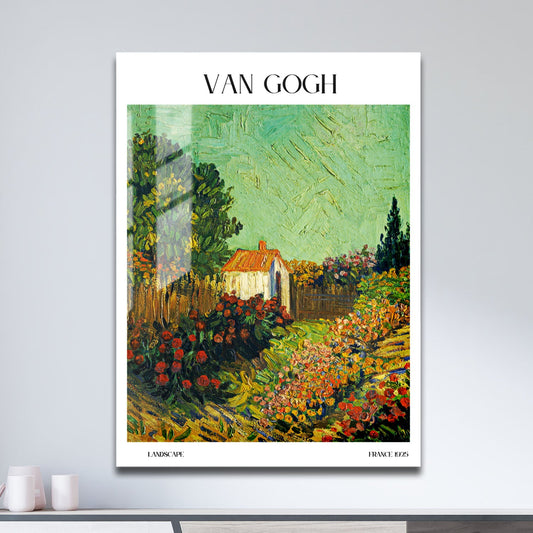 Wes Co Gallery Metal Poster Landscape by Van Gogh 11" x 17" Home Goods - Artist Edge to edge Metal Art Print