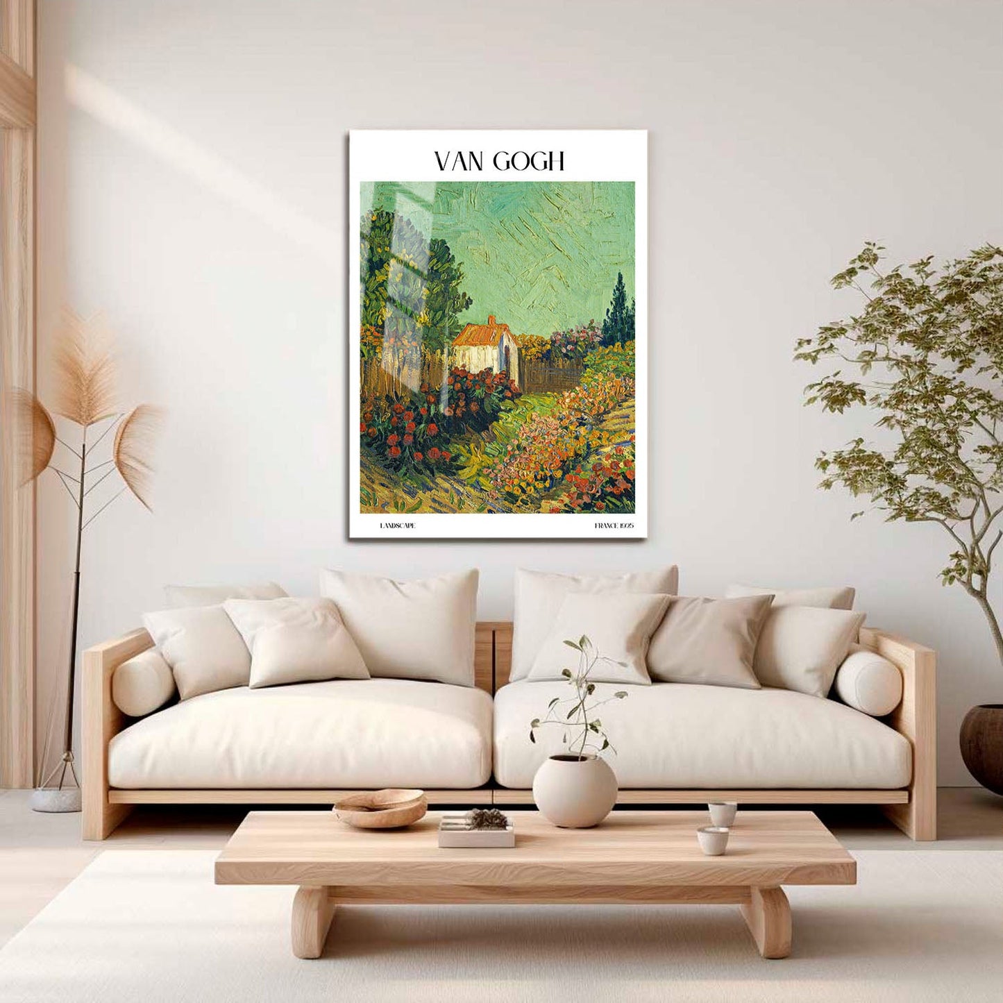 Wes Co Gallery Metal Poster Landscape by Van Gogh 16" x 24" Home Goods - Artist Edge to edge Metal Art Print