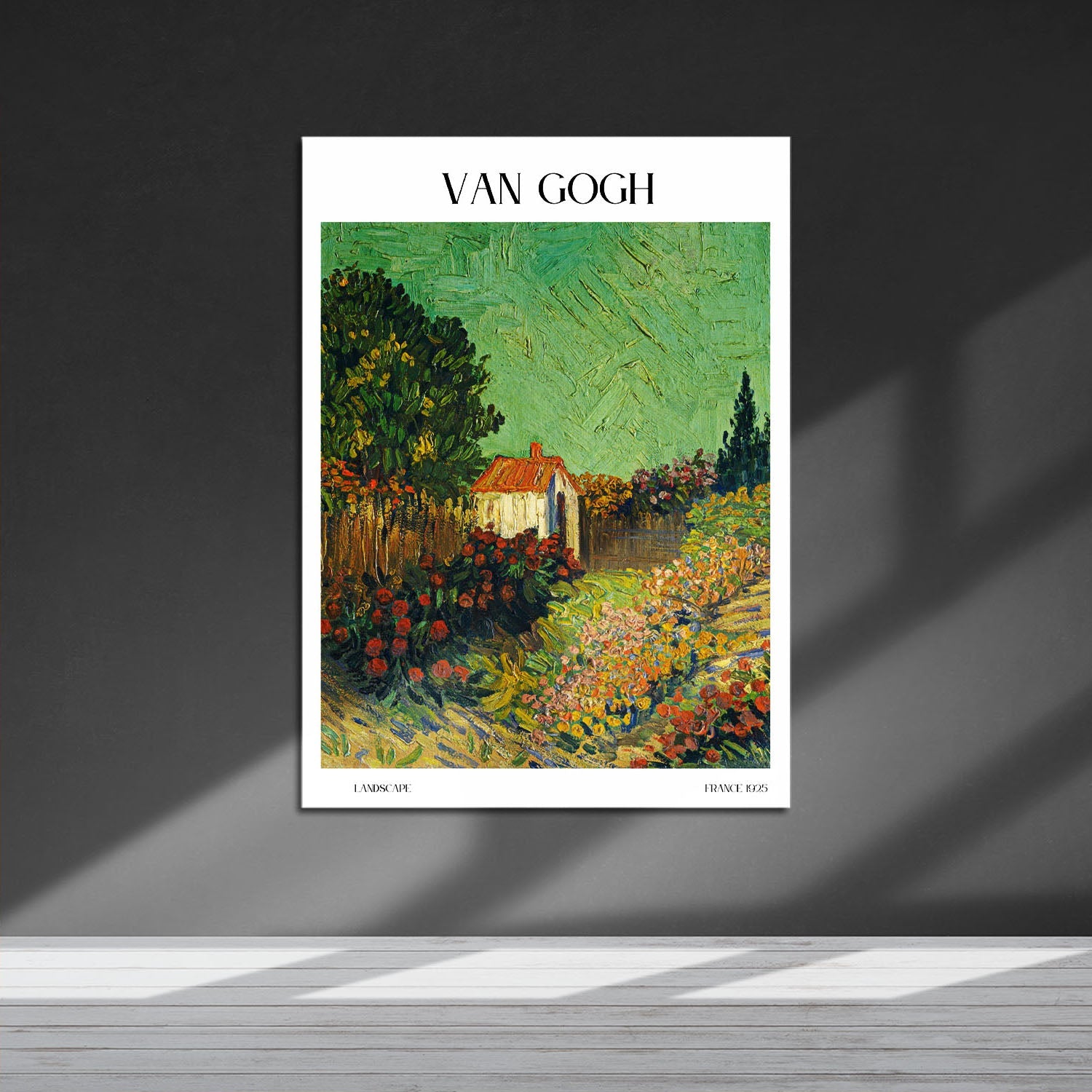 Wes Co Gallery Metal Poster Landscape by Van Gogh 16" x 24" Home Goods - Artist Edge to edge Metal Art Print