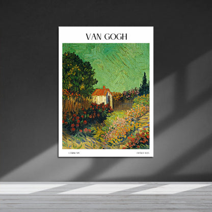 Wes Co Gallery Metal Poster Landscape by Van Gogh 16" x 24" Home Goods - Artist Edge to edge Metal Art Print