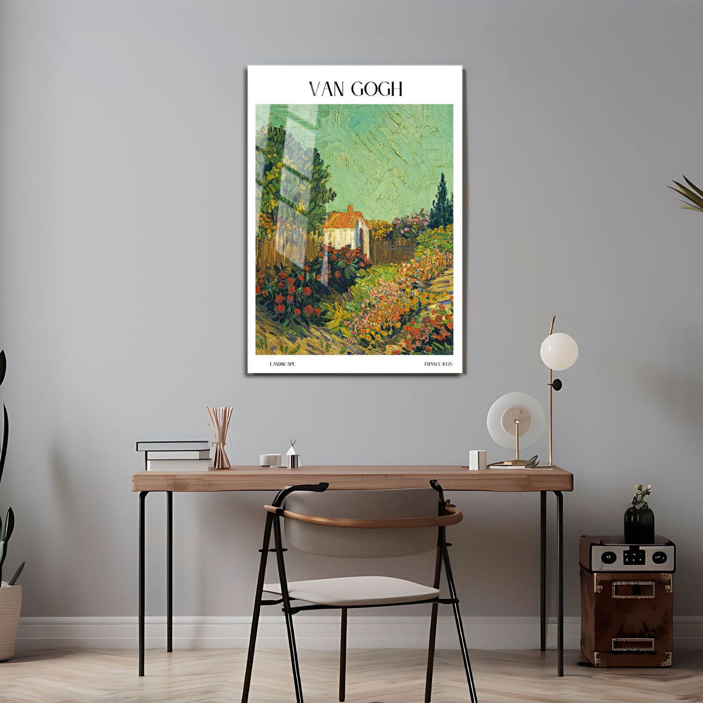 Wes Co Gallery Metal Poster Landscape by Van Gogh 24" x 36" Home Goods - Artist Edge to edge Metal Art Print