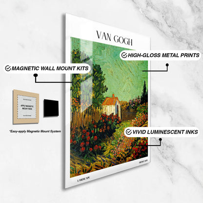 Wes Co Gallery Metal Poster Landscape by Van Gogh 24" x 36" Home Goods - Artist Edge to edge Metal Art Print