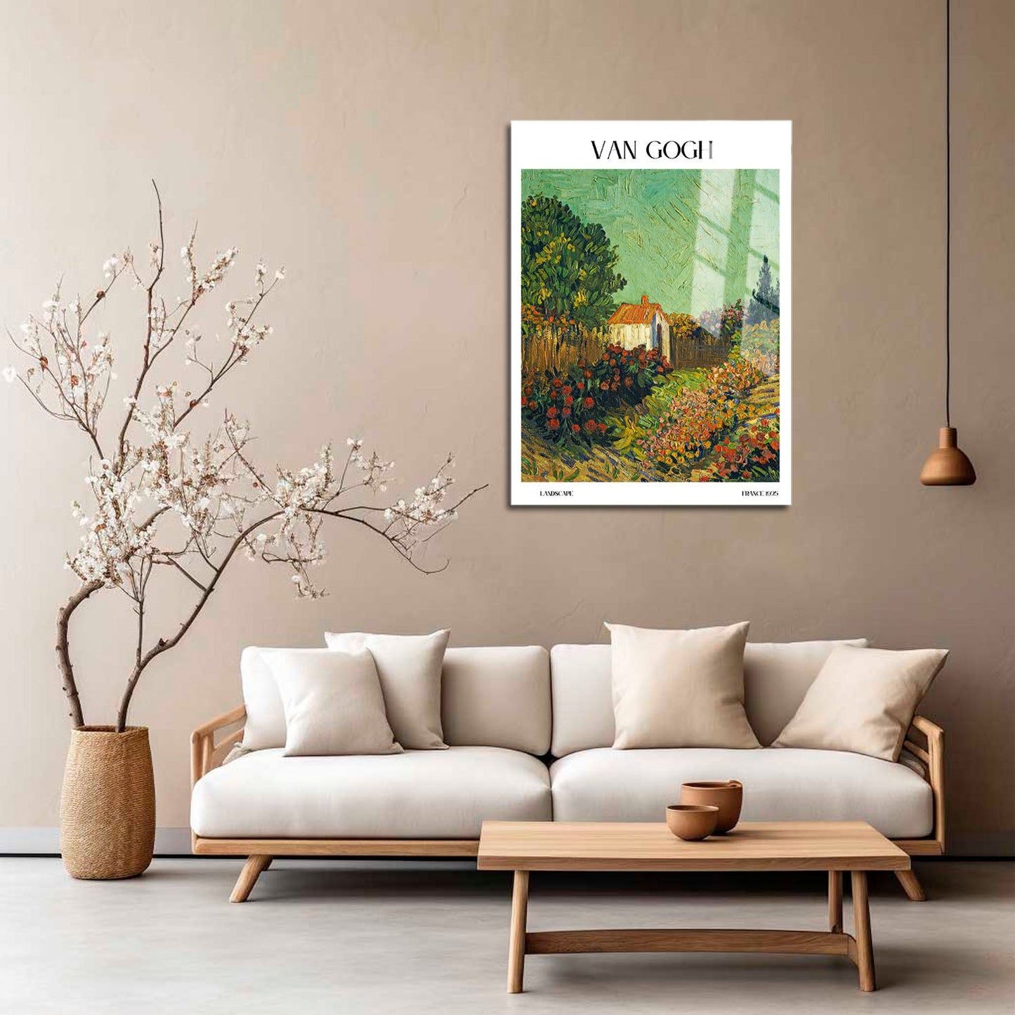 Wes Co Gallery Metal Poster Landscape by Van Gogh 5" x 7" Home Goods - Artist Edge to edge Metal Art Print