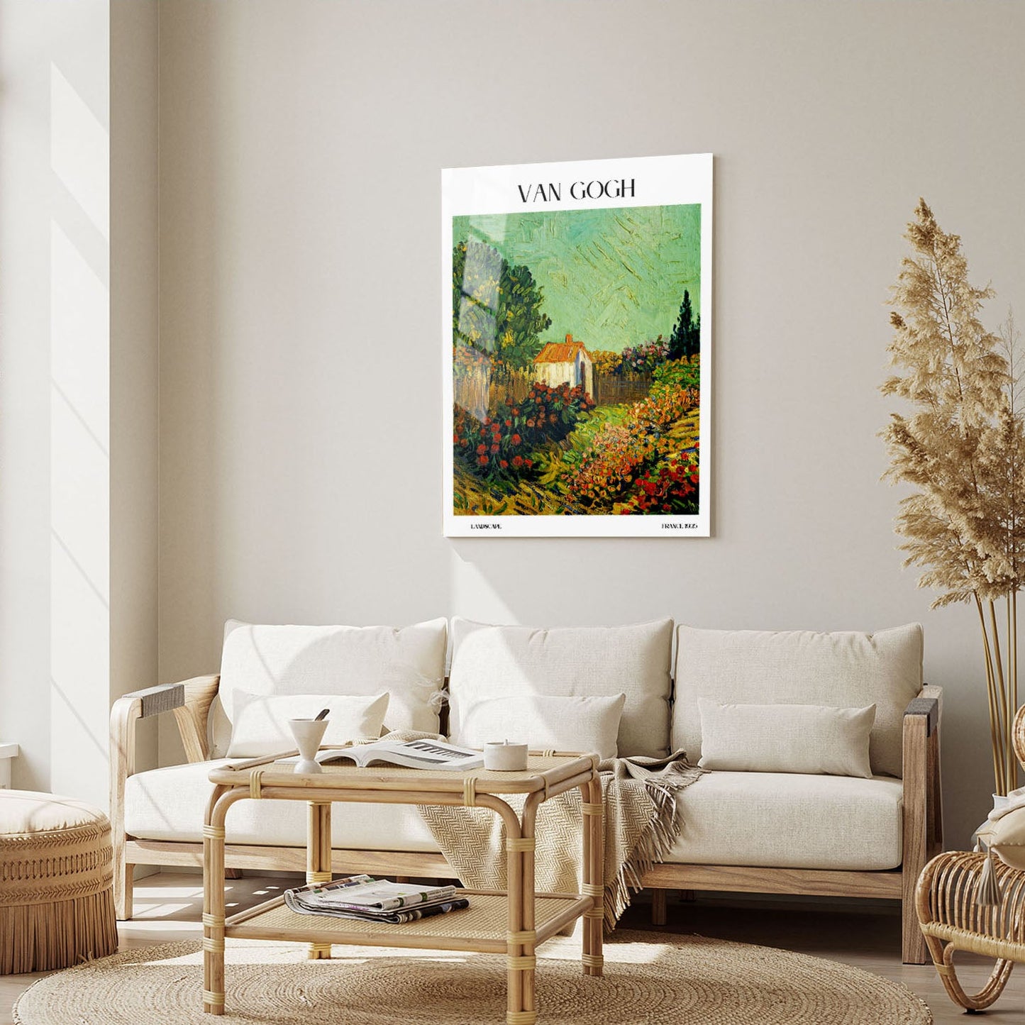 Wes Co Gallery Metal Poster Landscape by Van Gogh 5" x 7" Home Goods - Artist Edge to edge Metal Art Print