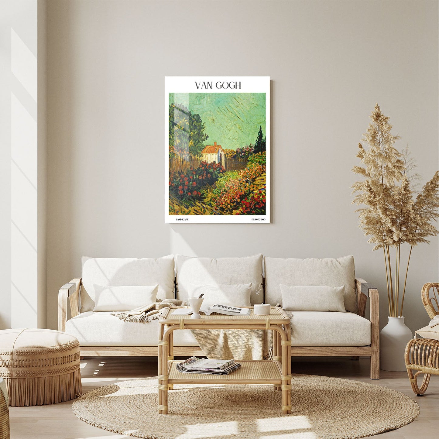Wes Co Gallery Metal Poster Landscape by Van Gogh 11" x 14" Home Goods - Artist Edge to edge Metal Art Print