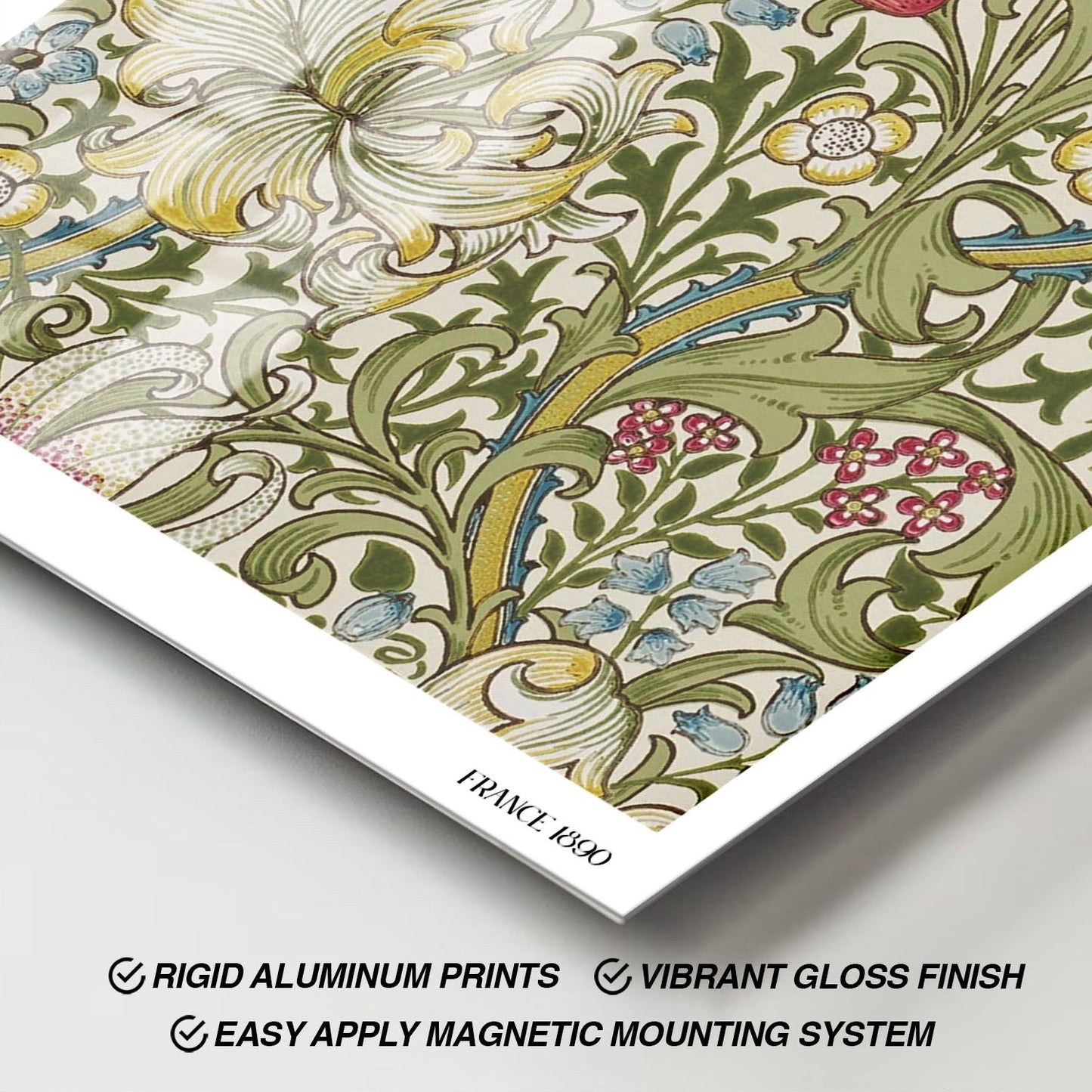 Wes Co Gallery Metal Poster Golden Lily by William Morris 11" x 17" Home Goods - Artist Edge to edge Metal Art Print