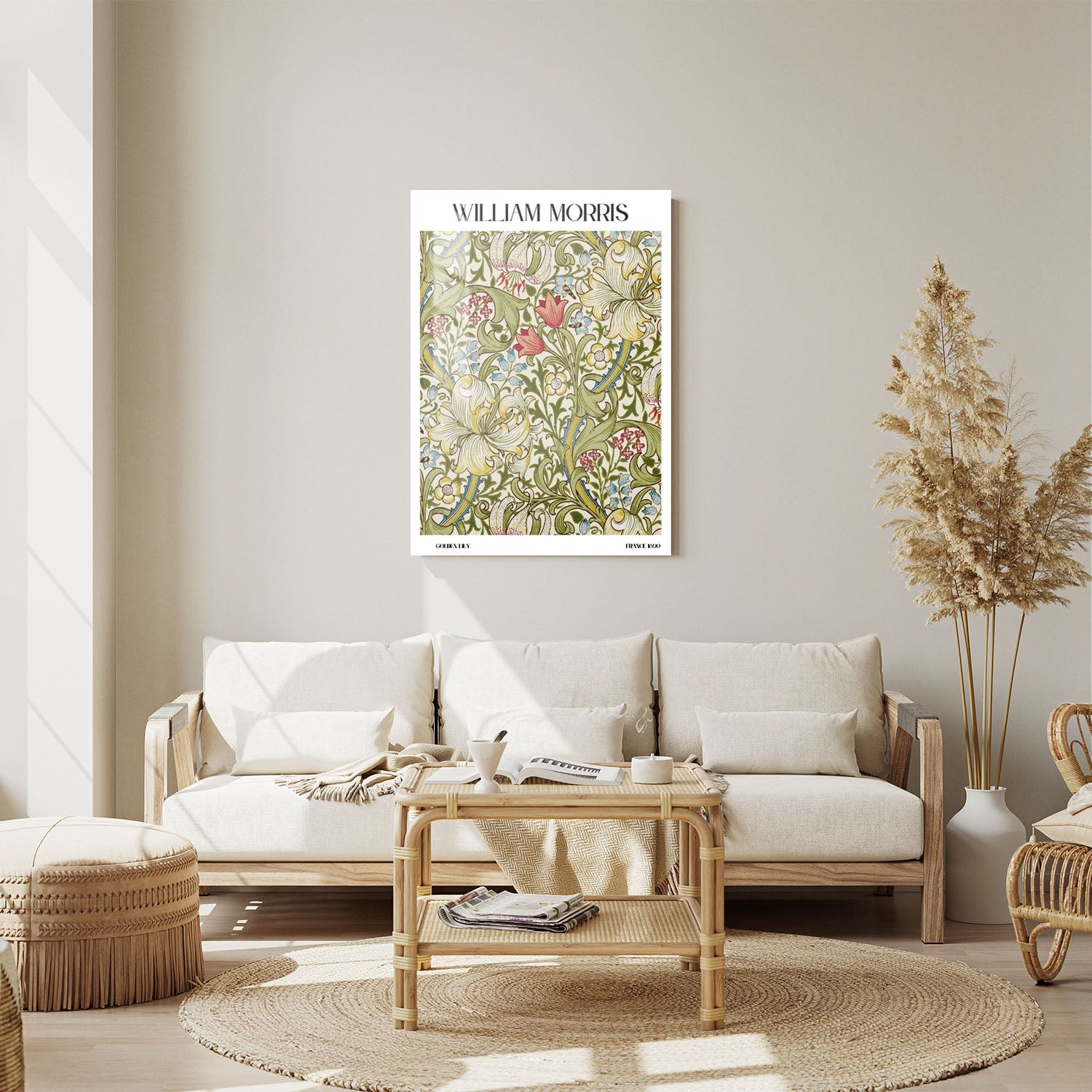 Wes Co Gallery Metal Poster Golden Lily by William Morris 11" x 14" Home Goods - Artist Edge to edge Metal Art Print