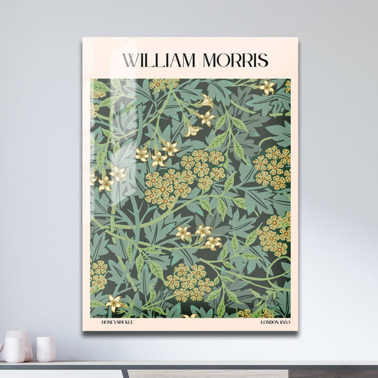 Wes Co Gallery Metal Poster Honey Suckle by William Morris 11" x 17" Home Goods - Artist Edge to edge Metal Art Print