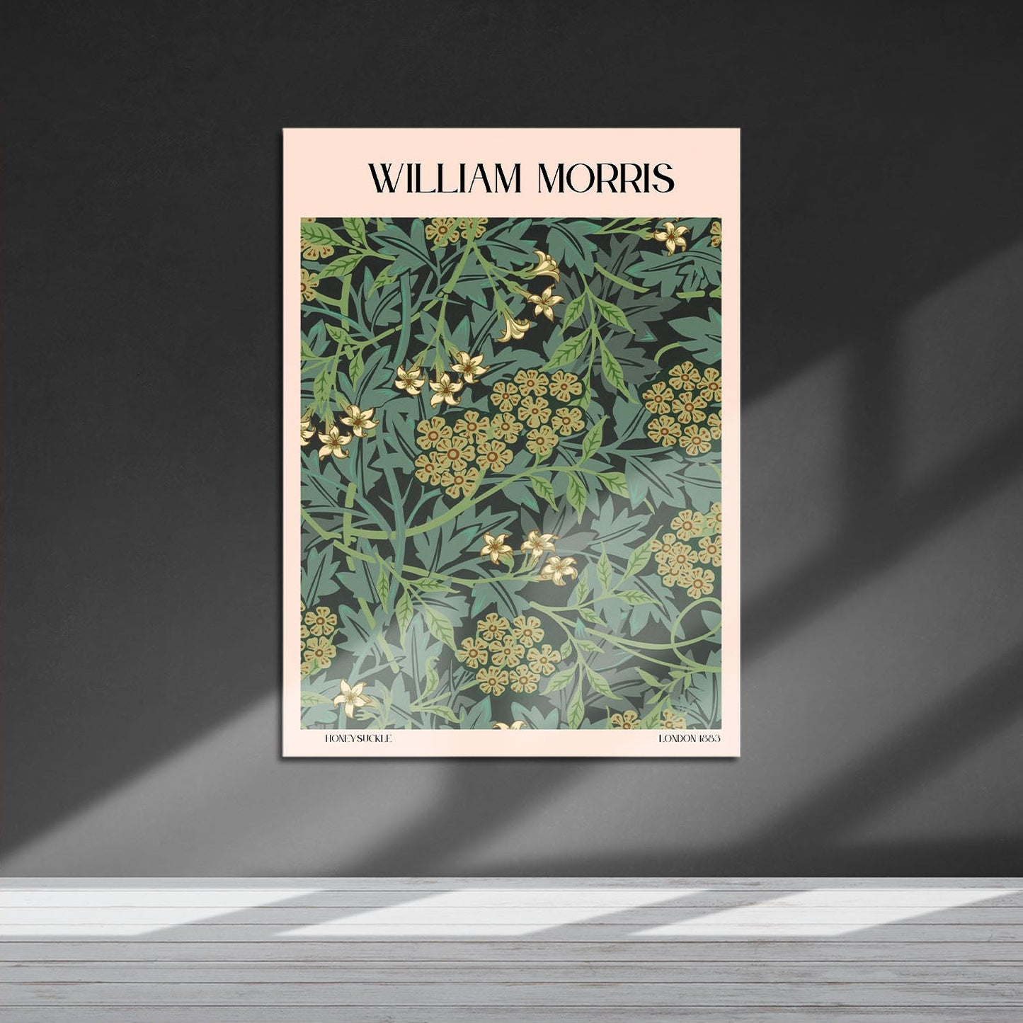 Wes Co Gallery Metal Poster Honey Suckle by William Morris 16" x 24" Home Goods - Artist Edge to edge Metal Art Print